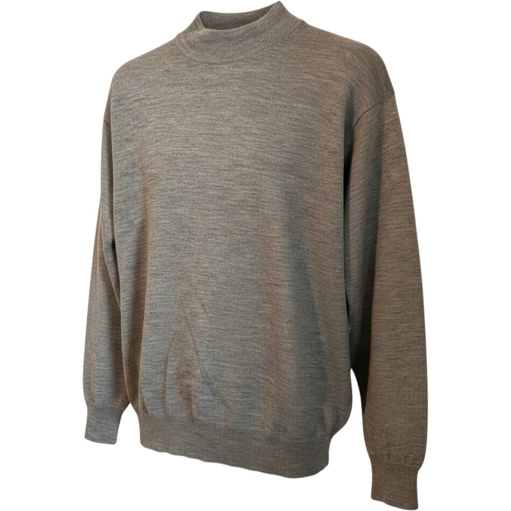Mr. Sid Mens Size L Gray Wool Silk Cashmere Mock Neck‎ Sweater Made in Italy